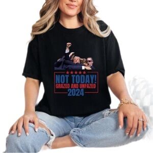 Donald Trump Grazed And Unfazed T-Shirt, Comfortable Super Soft Material Tee NWT